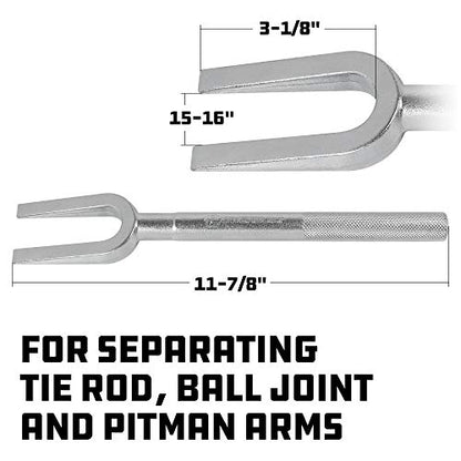 Powerbuilt 15/16-Inch Ball Joint Separator Tool – Pickle Fork, Heavy-Duty Steel for Tie Rod and Ball Joint Removal, Suspension and Steering Joint Splitter - 648468 - size: 15/16 in.