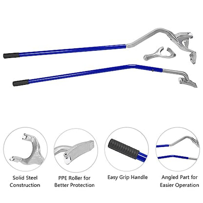 TUFFIOM Tire Mount Demount Tool Kit Steel Manual Tire Changer w/Bead Keeper, Tubeless Truck Bead Breaker, 17.5''-24'', Assembly Tool Equipped, Blue - color: Blue