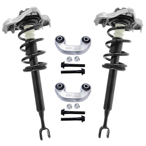 Detroit Axle - Front Struts Sway Bars for 2005 2006 2007 2008 Audi A4 Quattro [B7 Chassis] Struts with Coil Spring Assembly Sway Bar End Links Replacement Suspension Kit - size: 4QS54025/Sway Kit