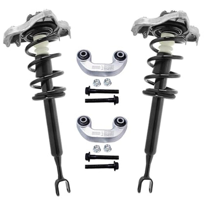 Detroit Axle - Front Struts Sway Bars for 2005 2006 2007 2008 Audi A4 Quattro [B7 Chassis] Struts with Coil Spring Assembly Sway Bar End Links Replacement Suspension Kit - size: 4QS54025/Sway Kit