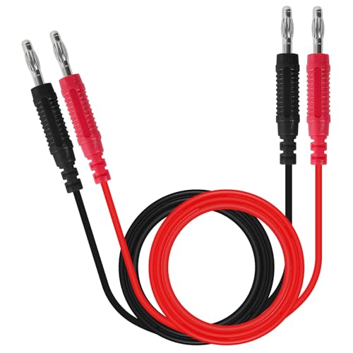 4mm Banana Plug Test Leads Dual-Ended Multimeter Electrical 4mm Banana-Plug Silicone Flexible Copper Cable 1 Meter for Multimeter & Oscilloscope Testing - color: 1set banana to banana