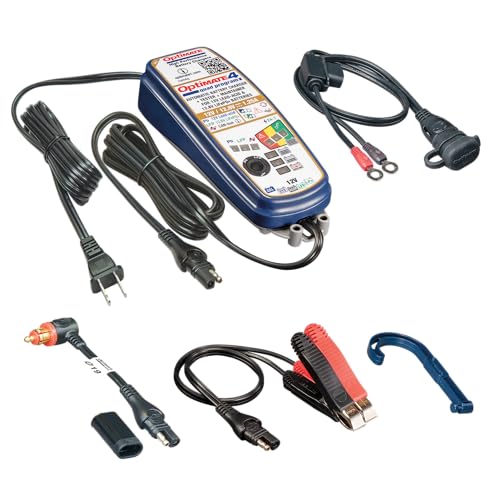 Optimate 4 Quad Program | Premium Edition, TM631-PR, Gold Series: 9-Step 12V / 12.8V 1.25A Sealed Battery Saving Charger & maintainer