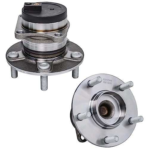 Detroit Axle - FWD Front Steering Knuckles w/Hub + Rear Wheel Hub Bearings Replacement for 2007-2012 Mazda CX-7 - size: 4UW50455/Kit