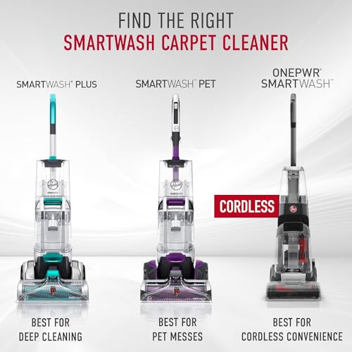 Hoover SmartWash Pet Automatic Carpet Cleaner Machine with Spot Chaser Wand | Deep Cleaning Carpet Shampooer Machine, Pair with a Hoover Carpet Cleaner Solution for a Bright, Refreshed Home - style: Smartwash Pet