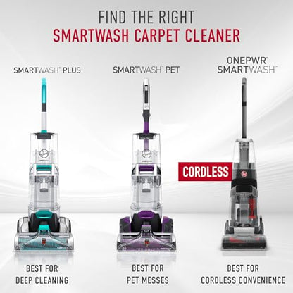 Hoover SmartWash Pet Automatic Carpet Cleaner Machine with Spot Chaser Wand | Deep Cleaning Carpet Shampooer Machine, Pair with a Hoover Carpet Cleaner Solution for a Bright, Refreshed Home - style: Smartwash Pet