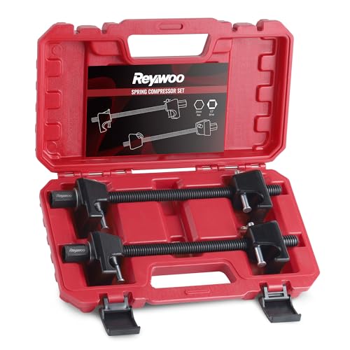 Reywoo Spring Compressor Tool, Heavy-Duty Coil Spring Compressor Tool with Locking Pins, Strut Spring Compressor 13/16" Socket 1/2" Drive to Compress The Coil Spring - size: 8.46" Max Safe Opening