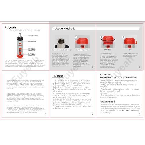 Torque Screwdriver Set 7.91 N·m (10-70 in-lbs) 1/4" Drive with 40 S2 Bits, Extended Bits Holder, Sleeve and Storage Bag, Perfect for Bike Repair, Scope Mounting, and Professional Maintenance | With Extended Bits Holder & Sleeve Perfect for Bike Repair, Sc