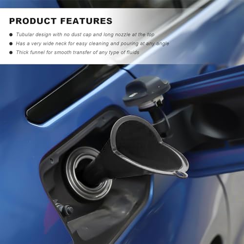 Sun Walker 2PCS Oil Funnel, Multi-Purpose Plastic Engine Oil Funnels with Long Neck, Automotive Spill Saver Funnel for Filling Fuel Diesel Lubricant Coolant & Other Liquids (Black) - color: Black