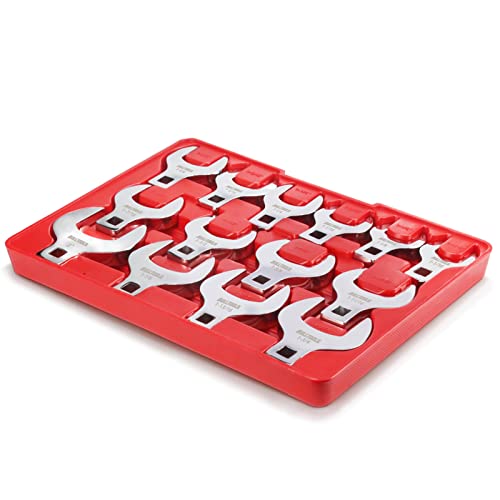 BULLTOOLS 1/2" Drive Jumbo Crowfoot Wrench Set,14-Piece SAE Crows Foot Wrench Set 1-1/16" to 2" Chrome Vanadium Steel Big Crowfoot Wrench - color: Sae 1-1/16" to 2"