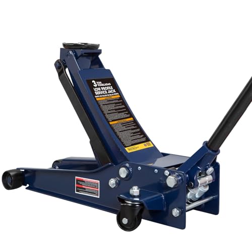 TCE Ultra Low Profile 3 Ton Hydraulic Floor Jack, 6600 LBS Heavy Duty Dual Pump Car Jack for Cars/Trucks/SUVs, ASME Certified with Detachable Handle (Blue) - color: New Sapphire Blue, size: 3 Ton, style: 2026 New Model