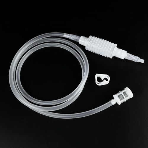 Siphon Pump, 1.6M/5.24Ft Siphon Hose for Water & Gasoline Transfer, Portable Car Manual Fuel Pump with Clip & Filter, Universal for Gasoline, Oil, Diesel, Water, Liquid (1.6M)