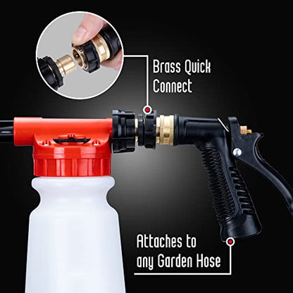 Suds Lab F3 Car Cleaning Foam Gun, Adjustable Foam Nozzle, Connect to Any Garden Hose, Clean Dirt and Dust, Home Car Washing