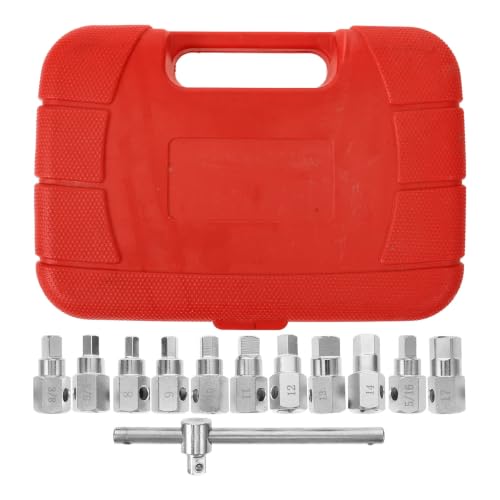 ARTIBETTER Oil Drain Socket Set 12pcs Chrome Alloy Oil Pan Screw Tool Kit Compatible with Lightweight and Compact for Automotive Repairs
