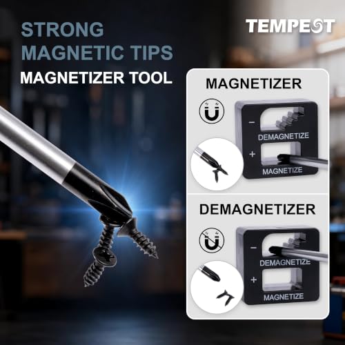 TEMPEST 66-Piece Magnetic Screwdriver Set, Household Tool Kit with CR-V Steel, Precision & Full-Size Drivers, Magnetizer & Demagnetizer, Durable Storage Case for DIY Repairs, Furniture & Appliances