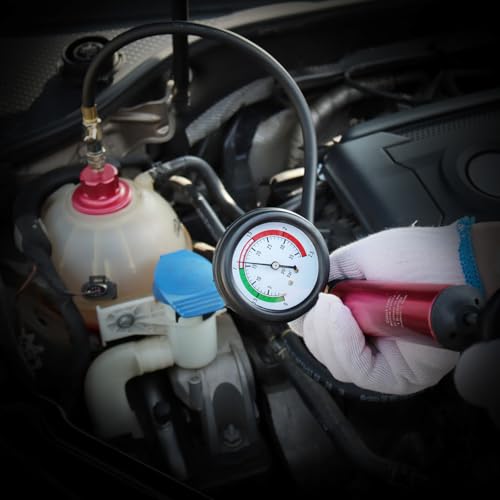 JIFETOR 14PCS Radiator Pressure Tester Tool Kit with Aluminium Pump and Metal Adapters, Black - color: Black Case