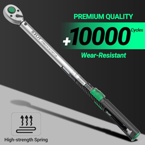 1/2" Drive Click Torque Wrench, 10-170 Ft-Lb/13-230 Nm Dual-Direction Adjustable 72 Tooth Ratchet, ±3% Accuracy Heavy Duty Torque Wrench for Automotive Repair, Lug Nuts and Suspension Work - size: 1/2", 10-170 ft-lb