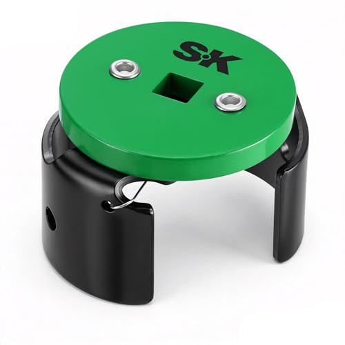 SK Adjustable Oil Filter Wrench, 2-1/2" to 3-1/8" Universal Oil Filter Removal Tool, 3/8" Drive, Fits Small to Medium Spin-On Filters for Cars, SUVs, Light Trucks & Motorcycles