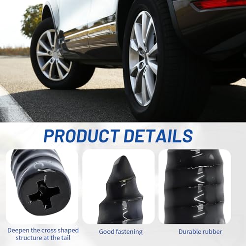 80 Pcs Tire Repair Rubber Nail Kit with 4 Valve Caps, Tire Repair Screws.Fast Puncture Repair Tool Self Screw in Tire Repair Plugsfor Car Motorcycle Truck Tractor Tubeless Tires.Father Gift