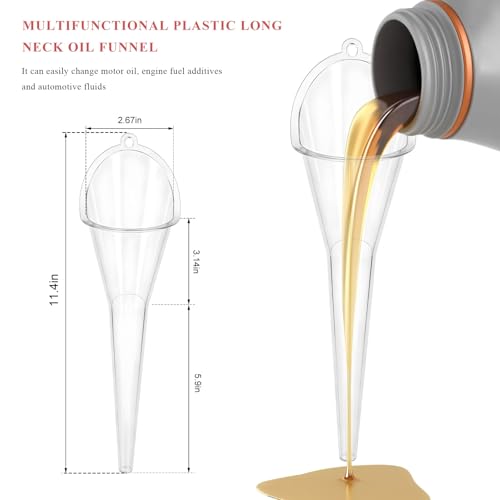 Oil Funnel, Multi-Purpose Plastic Long Neck Oil Funnel, Automotive Use Funnels for Filling Oils Lubricants Water Diesel, Kitchen Funnels for Filling Bottles Jars (Transparent，L) - color: Transparent, L, 1 PCS