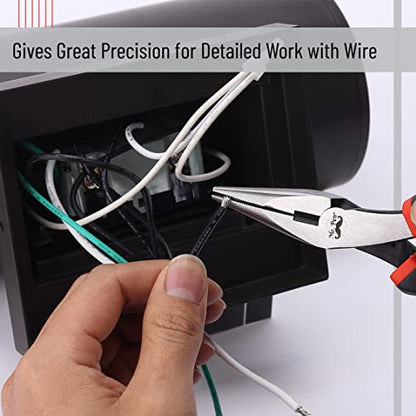 Mr. Pen- Needle Nose Pliers, 7 Inch, Long Nose Pliers | Needle Nose Pliers Tool, Pliers Needle Nose, Long Nose Pliers with Cutter, Wire Wrapping, Crafts, Jewelry Making Supplies