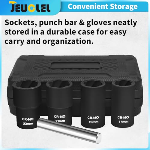 5PCS Twist Lug Nut Socket Set, 1/2" Drive Bolt Nut Extractor Tool | T10, T15, T20, T25, T27, T30, T40, Damaged, Stripped, Fastener, Remover, Rusted, Screw Remover, Impact Drive Bit, Head Drill - color: 5pcs Lug Nut Extractor 1/2 Inch Drive