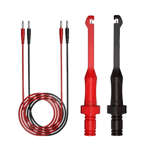 2PCS Multimeter Automotive Test Leads Kit with Wire Piercing Probe Clip, 4mm Banana Plug Extension Test Leads and Insulation Puncture Probe Set for Diagnostic Electrical Testing