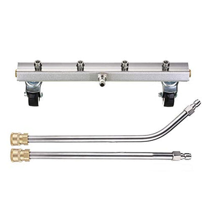 M MINGLE 13’’ Pressure Washer Undercarriage Cleaner with 2 Extension Wands | Under Car Wash with 4 Nozzles, Removes Underbody Dirt and Oil, Fits Cars, Trucks, SUVs and Trailers, 4000 PSI - size: 13 Inch