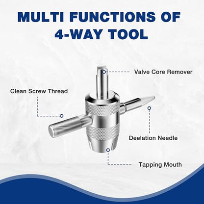 WORKPRO 14.5” Tire Spoons Set, 23-Piece Steel Tire Removal Tool Set | 3-Piece Tire Spoons, 3-Piece Rim Protectors, Valve Tool, 6-Piece Valve Cores, 10-Piece Valve Caps, Storage Bag, Tire Iron Set
