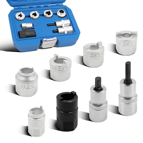 8PCS Strut Nut Tool Kit with Shock Absorber Socket, Suspension Strut Spreader Socket, Compatible with Mercedes-Benz, Volkswagen, Audi & More Macpherson, Damper Shaft During Strut CR-V Steel