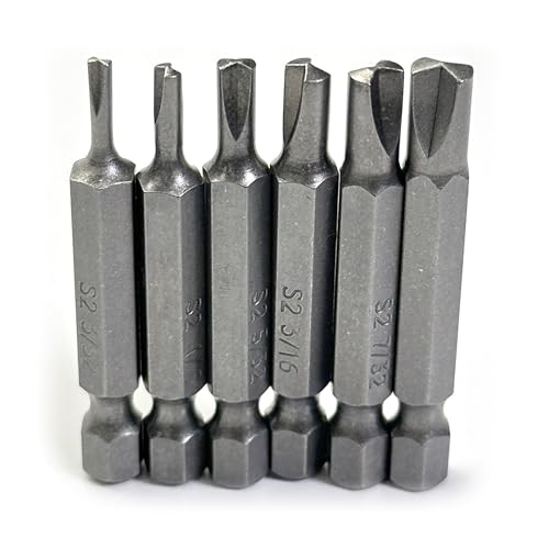 Type G Clutch Bits Set, 6 Sizes | Fits Vintage American Cars, S2 Steel, 2 in Long, 1/4 in Hex Shank
