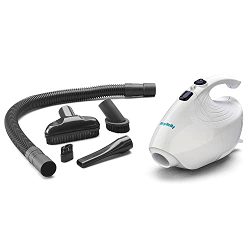 Simplicity Vacuums Flash Mini Handheld Vacuum, F1 | with Attachments, Powerful Corded Hand Vacuum, For Craft and Sewing Projects, Small Vacuum for Car Detailing