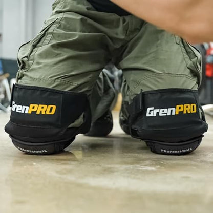 GRENPRO Heavy Duty Knee Pads, Gel Foam, Construction Work Gardening | Adjustable anti-slip straps, comfortable cushion for men and women, flooring, cleaning, tiling, roofing