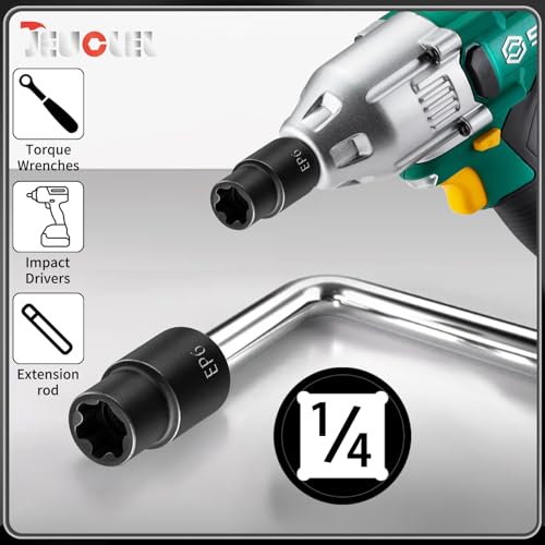 EP Socket EP6, 6 Point 1/4” Dr Female External E-Torx Plus Socket | EP Socket, Female External, E-Torx Plus Socket, External, Cr-V Steel, High Deformation Prevention - size: EP6