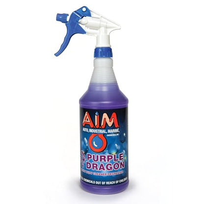 AIM Chemicals Purple Dragon Heavy Duty Degreaser – For Cars, Trucks, Equipment, and Concrete. Powerful wheel & tire cleaner for industrial use & car detailing. Compatible with wheel brush- Quart - size: 32 Fl Oz (Pack of 1)