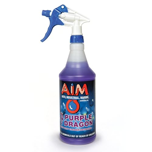 AIM Chemicals Purple Dragon Heavy Duty Degreaser – For Cars, Trucks, Equipment, and Concrete. Powerful wheel & tire cleaner for industrial use & car detailing. Compatible with wheel brush- Quart - size: 32 Fl Oz (Pack of 1)