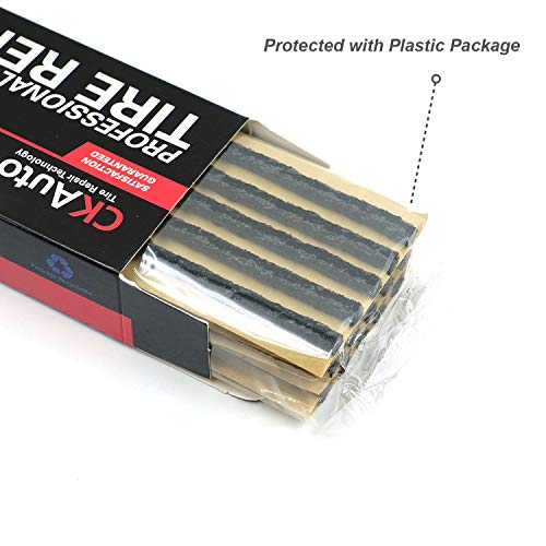 CKAuto 60pcs 4" Black Tire Repair Strings, Automotive Tool Tire Repair Plugs for Tubeless Off-Road Tires Car, Bike, ATV, UTV, Wheelbarrow, Mower (Pack of 2) - color: Black, size: 4" x φ0.236" 60pcs (Pack of 2)