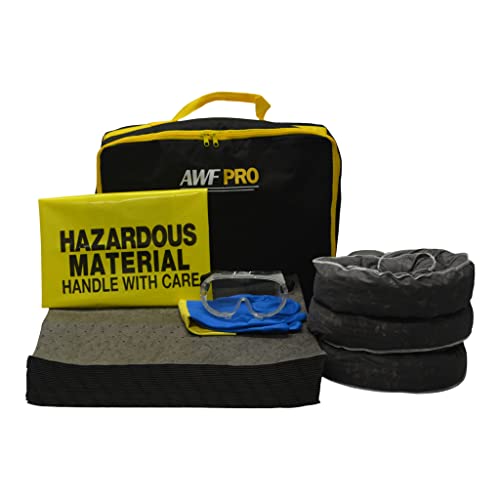 AWF PRO Portable Universal Spill Kit, 35 Pieces | Perfect for Trucks, Restaurants, Vehicles, & Homes, Includes Durable Storage Bag, Sorbent Socks & Pads, & Accessories - size: Universal Spill Kit