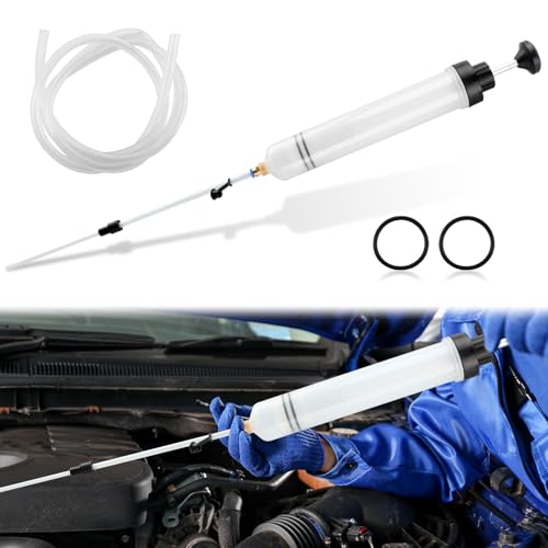 Bibabala Fluid Extractor, 500cc Oil Change Syringes, Fluid Transfer Pump with Hose, Multi-Purpose Syringes, Manual Fuel Suction & Filler, Automotive Oil Change Evacuator and Filling Pump