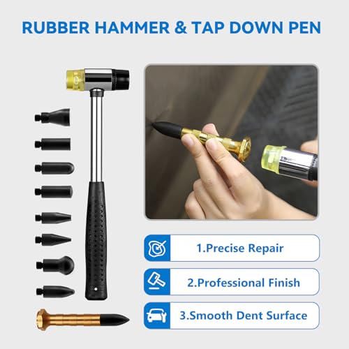 Dent Puller Kit for Car for Auto Body Dent Repair Door Dings and Creases | Adjustable PDR Tools,Paintless Repair Dent Kit,DIY Body Repair,Door Dings,Easy to Use for Both Beginners and Professionals