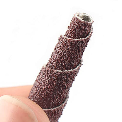 SI FANG 1-1/2 inch Cone Mini Sanding Engine Port and Polish Kit, 80 Grit Aluminum Oxide Spiral Rolls Full Taper, Porting and Polishing Set Sandpaper Sanding Abrasive for Flash Removal (5 Pack) - style: 80# 1-1/2''(Cone)