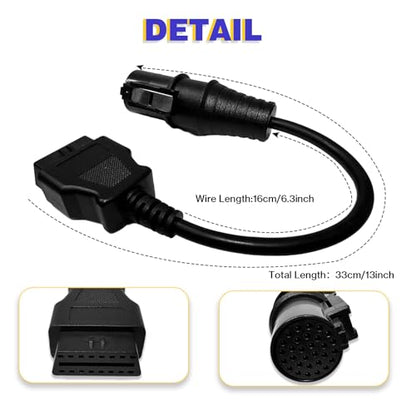 Truck OBD1 to OBD2 Cable for Iveco 30 Pin OBD2 Diagnostic Cable Adapter | Compatible with Iveco 30pin Connector,Heavy Duty Truck OBDii Diagnostic Adapter Work with ELM 327 Scanner Tools/Code Reader - style: Fit for Iveco 30pin