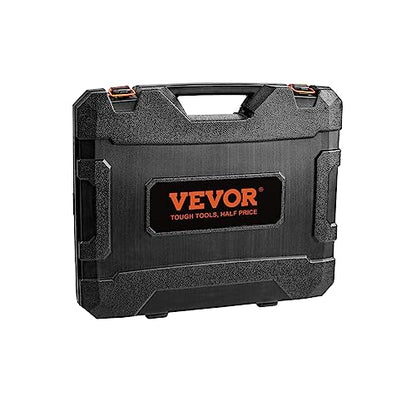 VEVOR Impact Socket Set 3/8" Drive, 90 PCS, CR-MO, SAE 1/4"-3/4" Metric 6-19mm, with Shallow & Deep Sockets, Swivel & E-Torx & Bit socket Sockets, Extension Bars, Adapters, Universal Joint - style: 3/8" 90PCS Swivel CR-MO