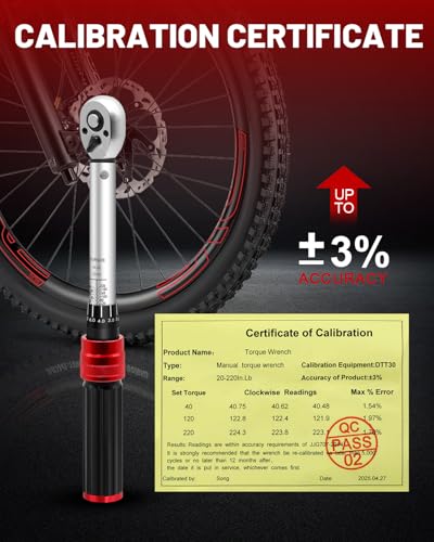 1/4inch Drive Torque Wrench Set, 32-Piece 20-220 in.lb (2.3-25 Nm) Click Bicycle Torque Wrench with Bit Sockets, 0.1 Nm Micro, 72-Tooth Ratchet, 3/8 Adapter, for MTB, E-Bike, Motorcycle - size: 10-220 In.Lb, style: 1/4-Inch
