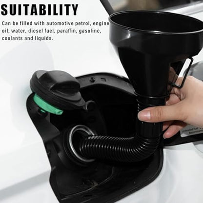 Wide Mouth Oil Funnel with Flexible Extension, Large Funnels for Automotive Use, Vehicle Nozzle Hose with Handle Mesh Removable Mesh Screen Filter, Car Accessories