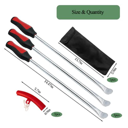 6PCS 14.5" Motorcycle Tire Spoons Tool Set, Steel Tyre Iron Lever Repair Kit with 3 Rim Protector, Dirt Bike Tire Changing Repair Tool, Universal for Motorbike Dirt Bike - size: 6PCS