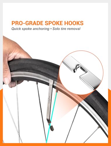 SARDVISA Bike Tire Levers| Ultra Strong Tire Levers & Stainless Steel Tire Spoons, Bike Tire Removal Tool for Road or Mountain Bike Tires, Must Have Bike Tire Tool in Bike Tire Repair Kit - size: 3-Pack Stainless Steel