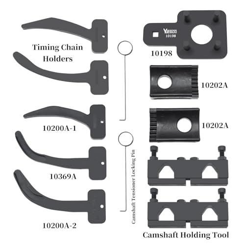 Camshaft Phaser Timing Chain Tool, Replace 10200A 10202 10198A 10369 | with Camshaft Holding Tool Crankshaft Pulley Wrench Compatible with VW Dodge Chrysler 3.0L, 3.2L and 3.6L Pentastar Engine - size: 12pcs
