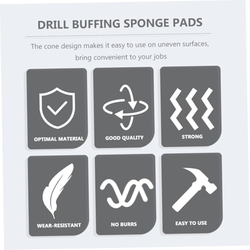 LIFKOME 3pcs Car Wheel Polishing Sponge Cone Pads Set Car Wheel Polishing Sponge Cone Pads Set for Hub Detailing and Surface Refinishing