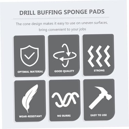LIFKOME 3pcs Car Wheel Polishing Sponge Cone Pads Set Car Wheel Polishing Sponge Cone Pads Set for Hub Detailing and Surface Refinishing
