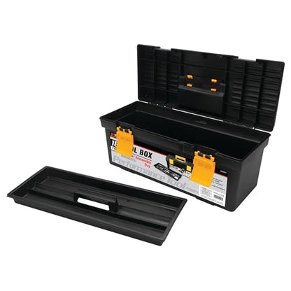 Performance Tool W54017 18-Inch Plastic Box with Handle, Tool Organizer Storage Box, Removable Inner Tray, Lightwieght & Easy to Carry - size: 18" Plastic Tool Box, style: Plastic Tool Box